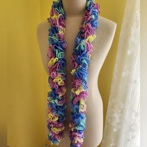 Crocheted Pastel Ruffle Scarf for girls